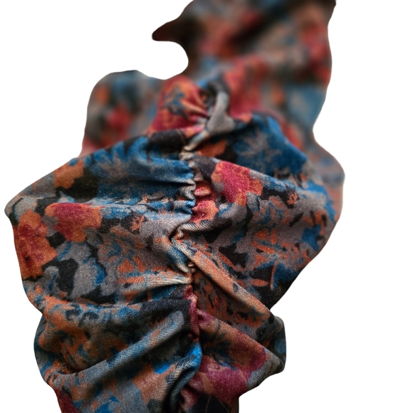 NEW URBAN OUTFITTERS Multi Color Top Laced Bust Long Sleeves Ruched Sides Small - Picture 7 of 9